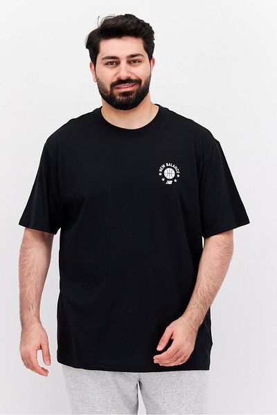 New Balance Men Sport Fit Short Sleeve Outdoor T-Shirts, Black/White