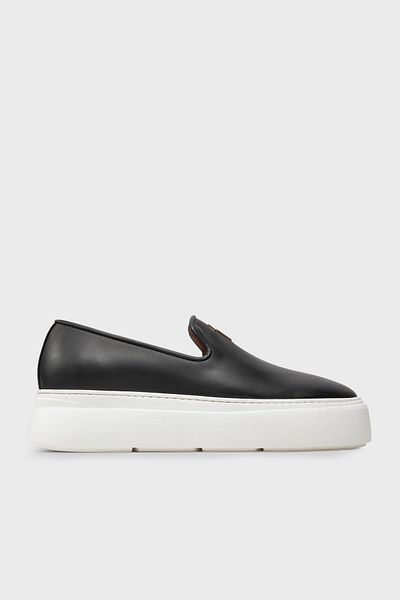Giuseppe zanotti Genuine Leather Loafer Men's Shoes with Logo Thick Sole Eu40011