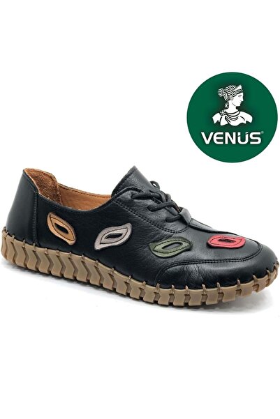 Venüs Pulsar Γνήσιο Δερμάτινο Ορθοπεδικά Γυναικεία Casual Παπούτσια ΜΑΥΡΟ