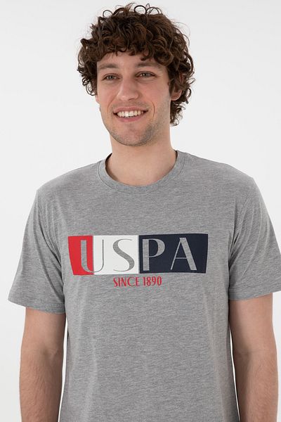 U.S. Polo Assn. Men's Crew Neck Gray Melange Pajama Set 50309821 -Vr086