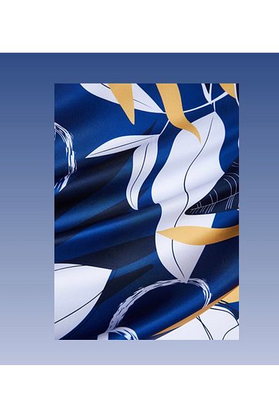 Beymen وشاح منقوش باللون الأزرق الداكن 90 × 90