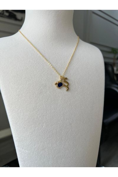 Store Letter S Necklace - with Crab Charm and Steel Chain