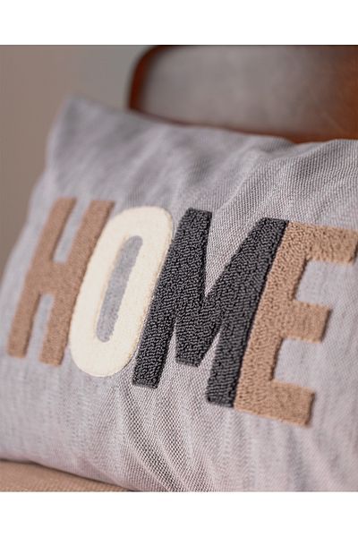 Madame Coco Semons Cotton Throw Pillow Cover - Gray - 30X50 cm