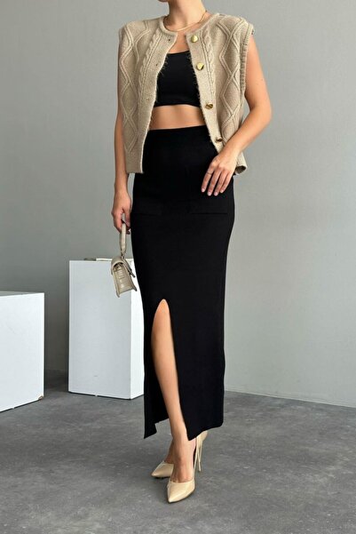 buğrahayalin Pocketed skirt - black