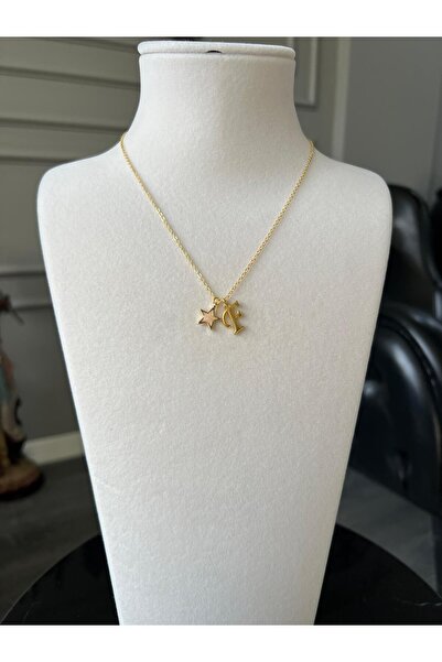 Store F Letter Necklace - with Star Charm and Chain