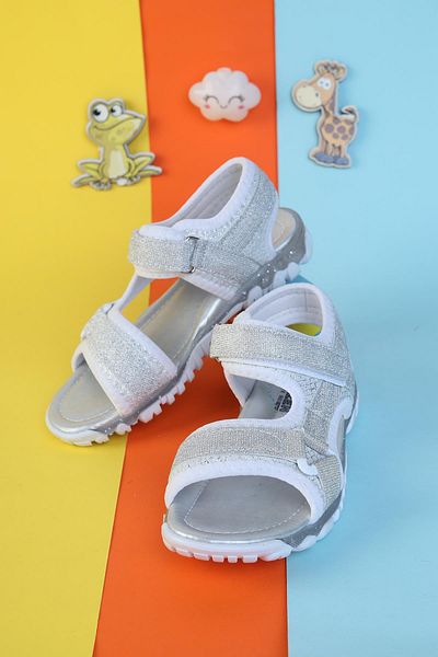 Moda Lime Girl's Velcro Flexible Sole Full Mid-Pedic Durable Wide Mold Girl's Sports Sandals Slippers