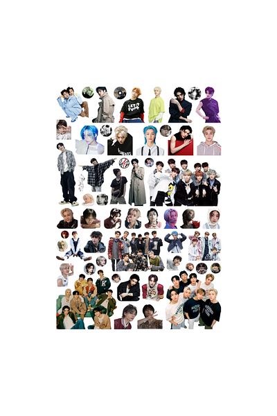 Ororabutik Σετ αυτοκόλλητων 56 τμχ Stray Kids Kpop - Σετ αυτοκόλλητων Scrapbook Bullet Journal