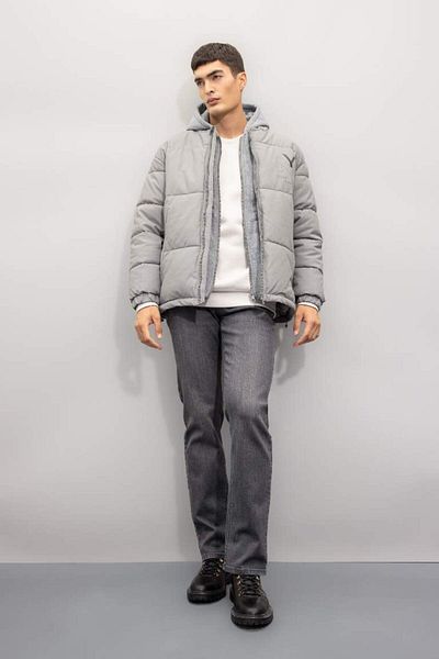 DeFacto Hooded Puffer Jacket with Zipper Pockets