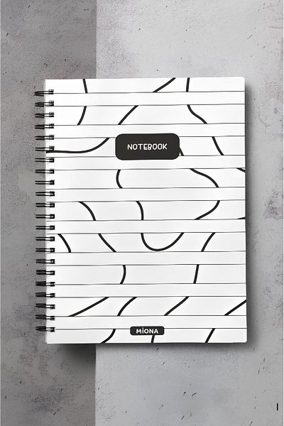 Mionatte A5 Spiral Hardboard Cover 120 Sheets Squared School Notebook, Notebook