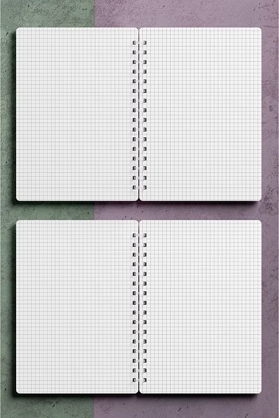 Miona A5 Spiral Hardboard Cover 120 Sheets Squared School Notebook, Notebook