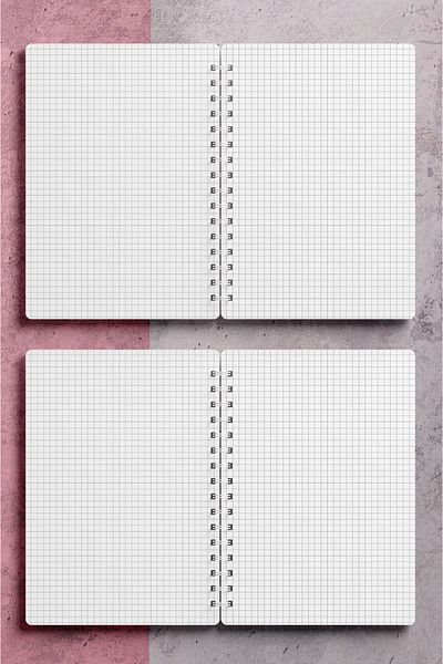 Miona A5 Spiral Hardboard Cover 120 Sheets Squared School Notebook, Notebook