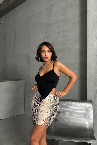 bacc Fusta cu model bej pentru femei Bchn- 2524475