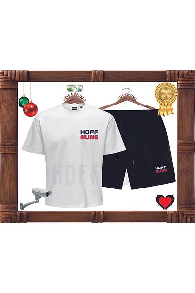 HOFFNUNG Full Short T-Shirt Shorts Wing Tiny Bird Printed Set