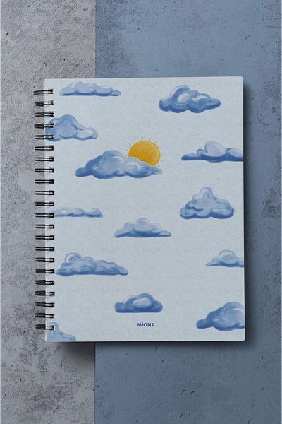 Miona A5 Spiral Hardboard Cover 120 Sheets Squared School Notebook, Notebook