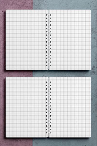 Miona A5 Spiral Hardboard Cover 120 Sheets Squared School Notebook, Notebook