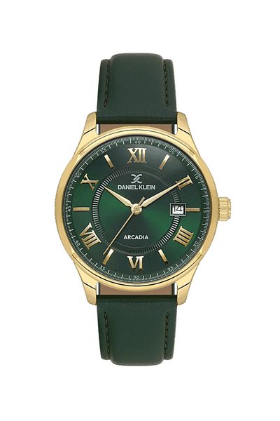 Daniel Klein Dk.1.14051 Classic Green Leather Band 41 mm Men's Wrist Watch