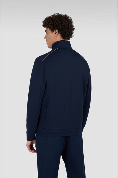 PAUL&SHARK Men's Regular Fit Stand Collar Zippered Long Sleeve Navy Blue Sweatshirt 25411822 -013