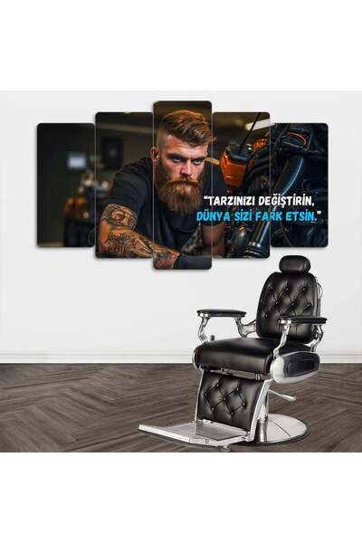 EVLOYA Dünya Sizi Farketsin - 5 Parçalı Berber Tablo