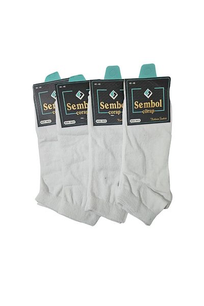 LiderMarketing Symbol Men's Booties Socks White 40-45 12 Pairs