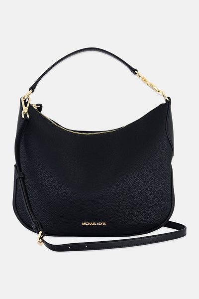 Michael Kors Women Brand Logo Hobo Bag 26 H x 32 L x 8 W cm, Black