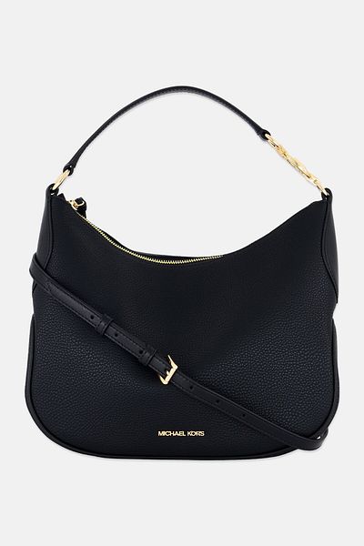 Michael Kors Women Brand Logo Hobo Bag 26 H x 32 L x 8 W cm, Black