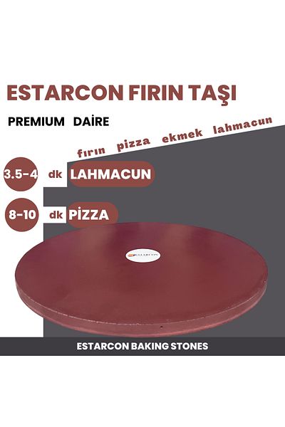 EstarconBakingStone 2 Pieces 34 cm Diameter Circle Baking Stone Pizza Stone Baking Stone Bread Stone
