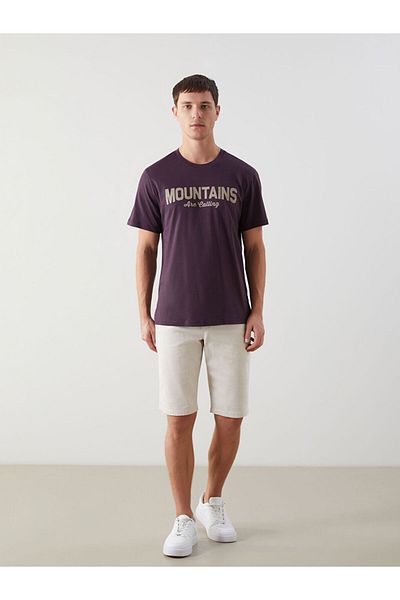 LC Waikiki Tricou pentru bărbați din bumbac pieptănat imprimat cu mânecă scurtă, sezon nou - S5HP53Z8
