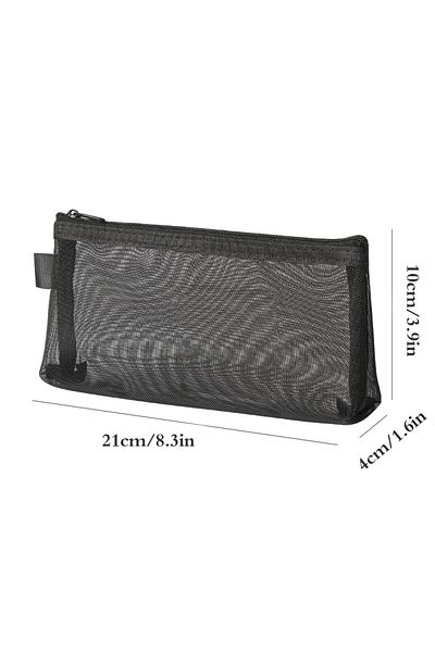 Choice Black 1Pc Clear Mesh Pencil Case Stereoscopic Portable School Supplies Pen Box Bill Storage Bag Zipp