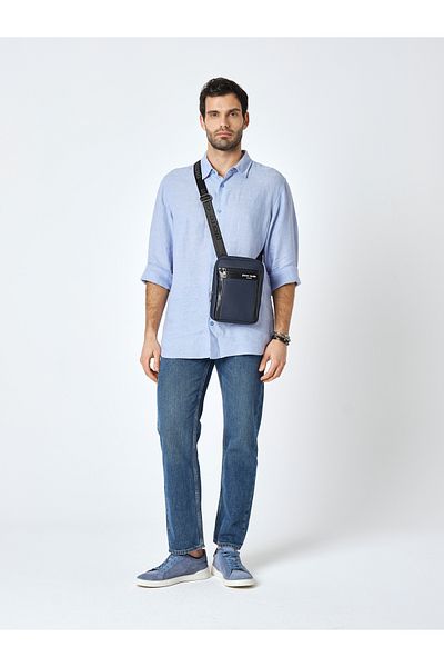 Pierre Cardin 01Pc 002011   Navy Blue Water Resistant Messenger and Shoulder Bag with Strap