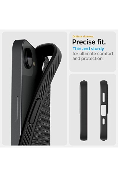 Spigen Liquid Air designed for iPhone 16E case cover (2025) - Matte Black