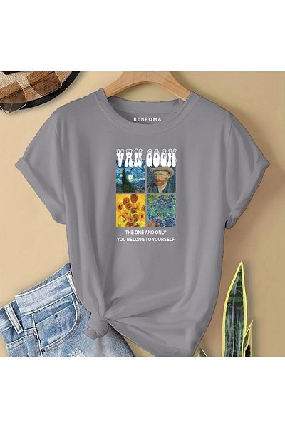 BENROMA 1 produs este un cadou pentru achiziții de 6 și peste Tricou pentru copii imprimat Van Gogh