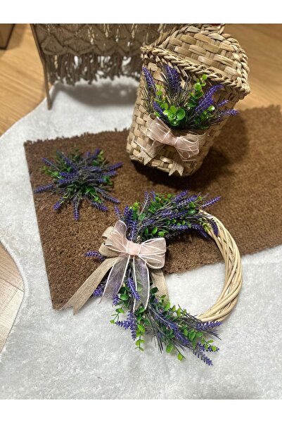 Marrone Lavantalı Kapı Süsü Paspas Ve Hasır Sepeti 40*70