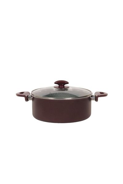 Mehtap 20 cm Granite Deep Pot Claret Red