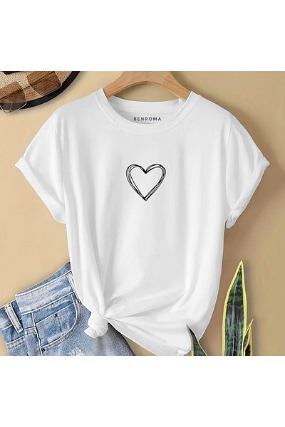 BENROMA 1 tricou este un cadou pentru achiziții de 6 și mai sus în coș - tricou pentru copii cu imprimeu inimă