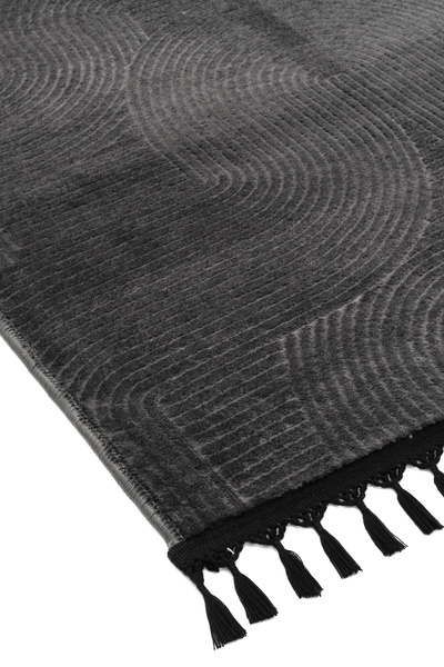 Valery Home Rölyef Joy Antrasit Kaymaz Taban Kesme Halı Yolluk Pon Pon