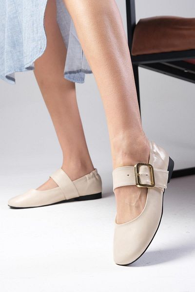 Mio Gusto Γυναικείες μπαλαρίνες Diega Ten Color Thick Belted