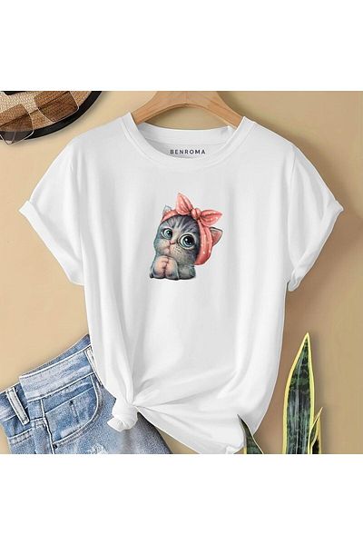 BENROMA 1 produs este un cadou pentru achiziții de 6 sau mai sus Tricou pentru copii cu imprimeu Minnoş Cat