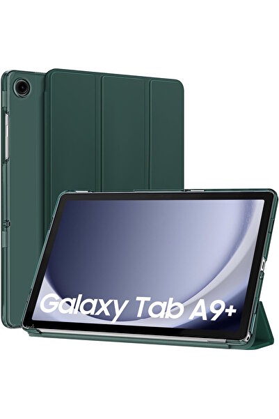 m.tk moveteck Samsung Galaxy Tab A9 Plus 11 Inç Kılıf Smart Uyku Modlu Standlı Şeffaf Kapaklı Sm-x210 (UYUMLU)