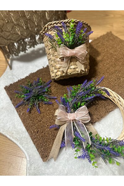 Marrone Lavantalı Kapı Süsü Paspas Ve Hasır Sepeti 40*70