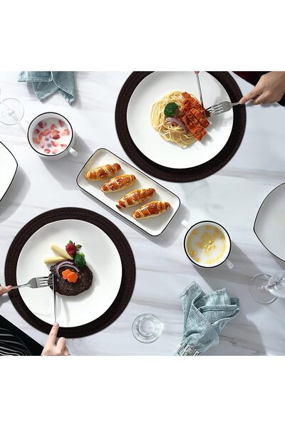 Sistaful 6 Adet Hasır Jüt Supla / Amerikan Servis Lux Sunum Tabak Altlığı