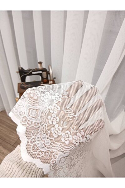 Taç Farbateks Planting Cemre Plain Plain Knitted Cream Colored Ironing Will Not Ask 2Layer Pleated Tulle Curtain