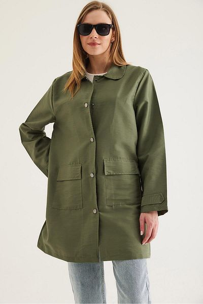 CALİENTE Shirt Collar Snap Cap Khaki
