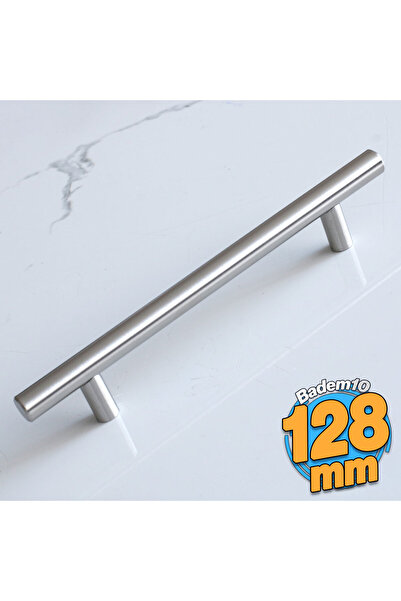 Badem10 Rosemary (10 Pcs) Inox Metal 128 mm (12.8 cm) Furniture Kitchen Drawer Cabinet Handle Handle Handles