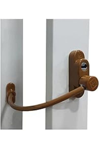 Mu Art Ahşap Bijutek Penkid Steel Rope Wired Pvc Window Safety Child Security Lock 3 Pieces (Brown)