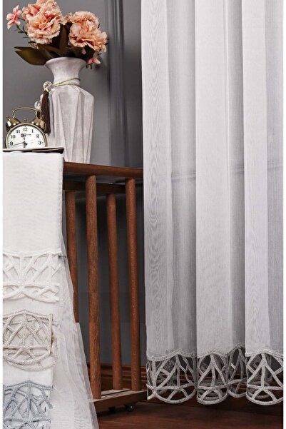 farbateks Gray Comel Model 3 Layers Pleated Design Modern Style Don't Want Iron Tulle