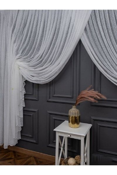 Taç Farbateks Planting Snowy New Fashion Tulle Double Breasted Theater Yanki Tulle Curtain