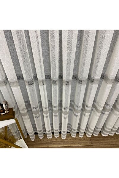 farbateks New Design Paris Gray with Silver Intermediate Tape - 3 Layer Pleated Tulle Curtain