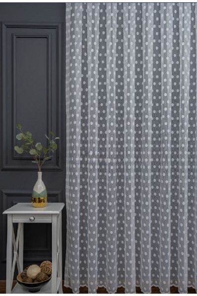 farbateks Round Circle 2 Layer Pleated Tulle Curtain - Heeled