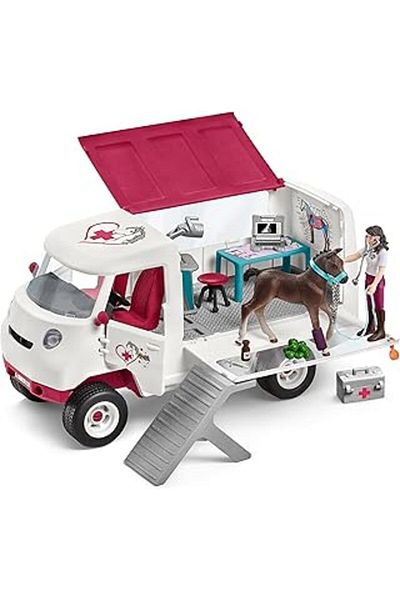 SCHLEICH Horse Club - مجموعة أدوات البيطرة هانوفر مع مجموعة أدوات الأشعة السينية لطبيب الحصان البيطري