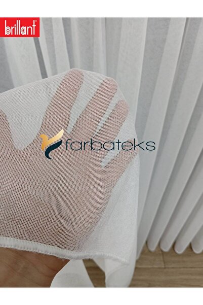 Brillant Farbateks Planting - Brillant Frosted, Simple Design 1/3 Layer Pleated Tulle Curtain